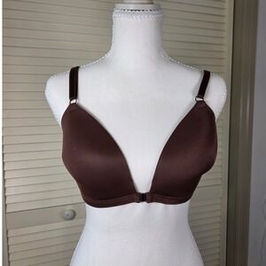 Victoria's Secret Brown PINK Wear wireless Lined 30D 32DD Magnetic Front Bra